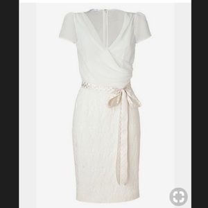 L'wren Scott ivory belted combo dress